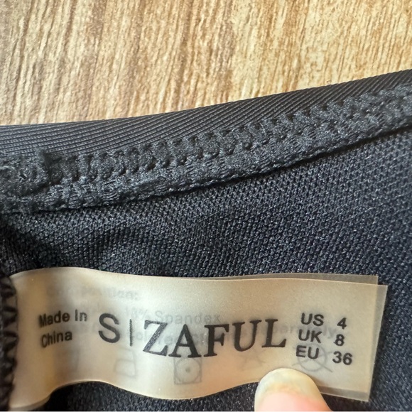 ZAFUL Plunging High Cut Swimsuit Black Size Small One piece Bathing suit Sexy - Picture 14 of 16